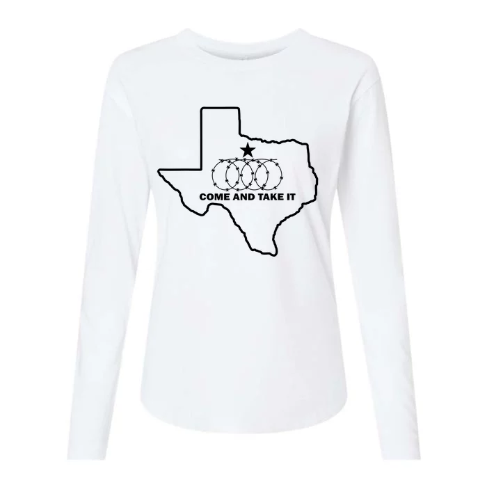 Texas Barbed Wire Come And Take It Womens Cotton Relaxed Long Sleeve T-Shirt