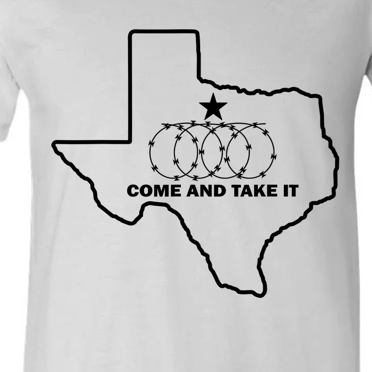 Texas Barbed Wire Come And Take It V-Neck T-Shirt