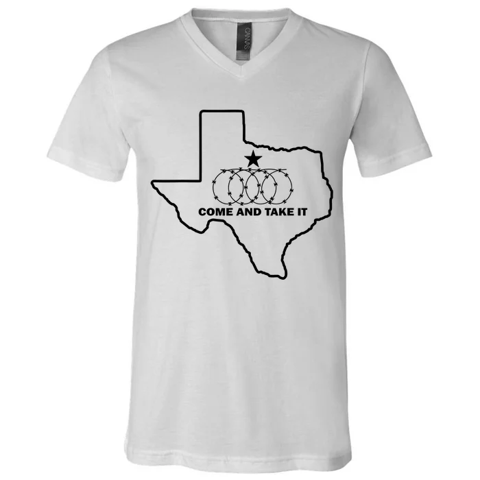 Texas Barbed Wire Come And Take It V-Neck T-Shirt