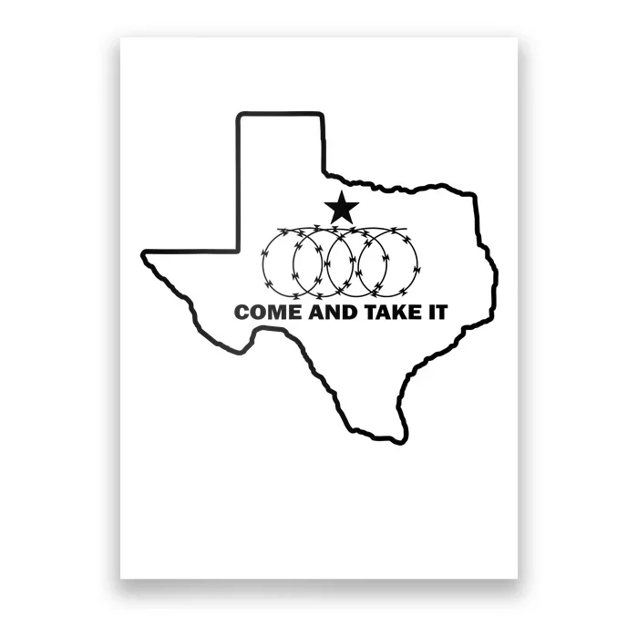 Texas Barbed Wire Come And Take It Poster