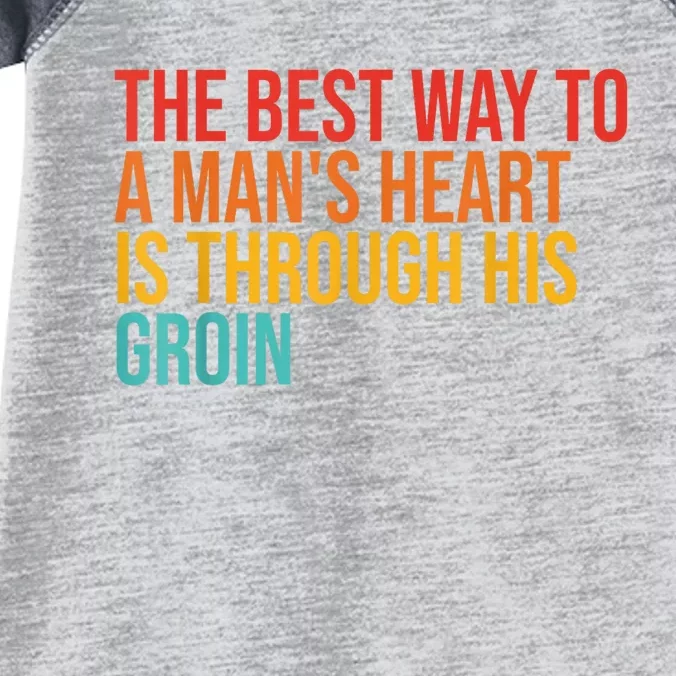 The Best Way To A ManS Heart Is Through His Groin Infant Baby Jersey Bodysuit