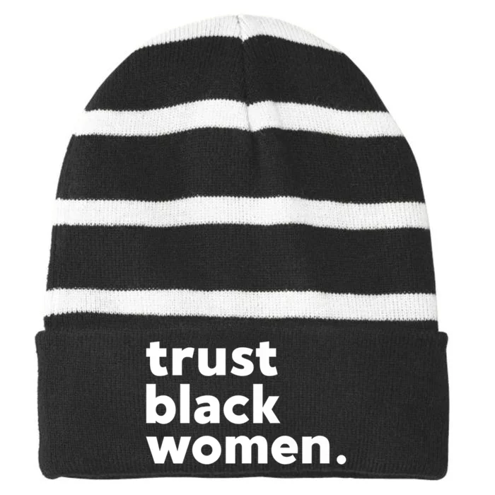 Trust Black Women Striped Beanie with Solid Band