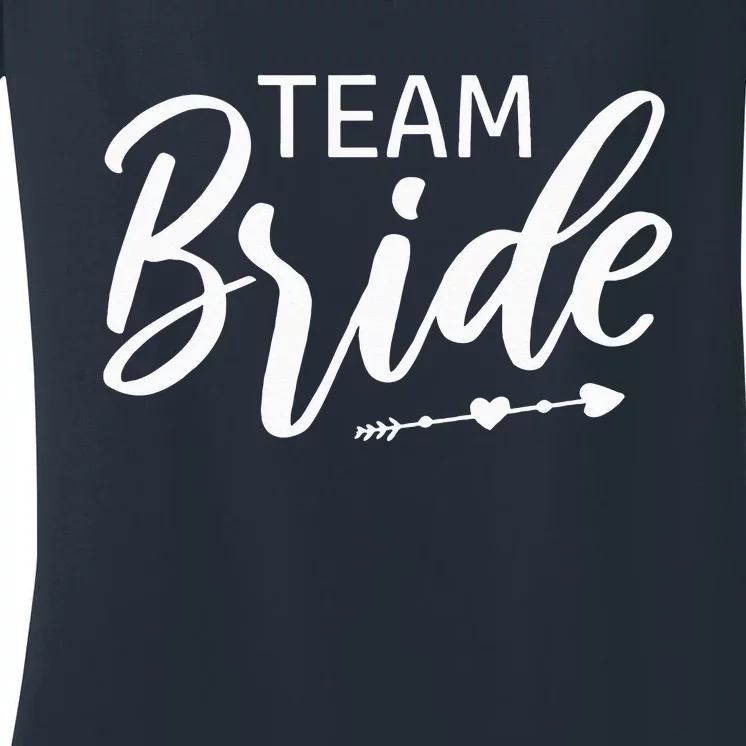 Team Bride WeddingParty Women's V-Neck T-Shirt