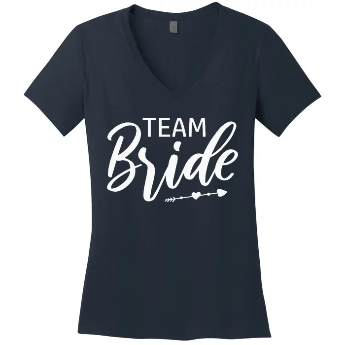 Team Bride WeddingParty Women's V-Neck T-Shirt