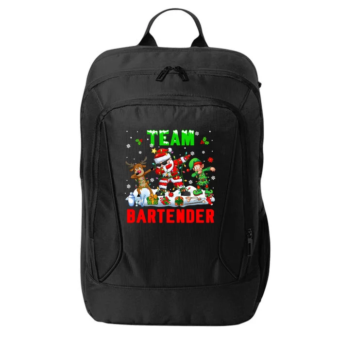 Team Bartender Xmas Dabbing Reindeer Santa Sunglasses Cool Gift City Backpack