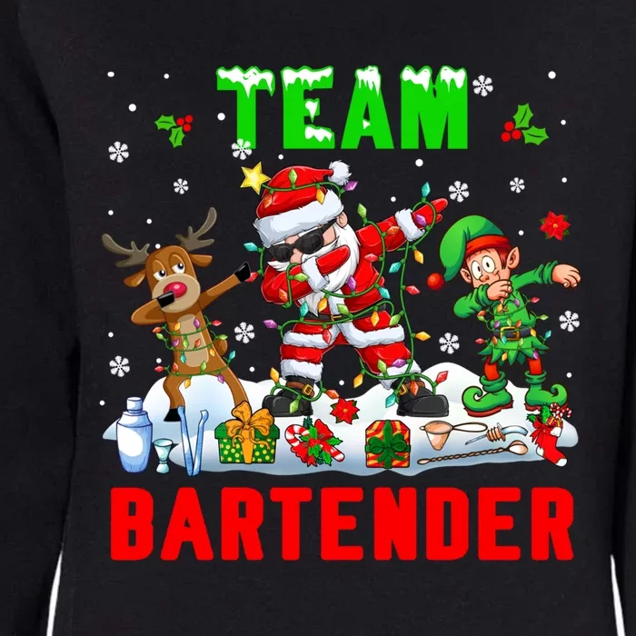 Team Bartender Xmas Dabbing Reindeer Santa Sunglasses Cool Gift Womens California Wash Sweatshirt