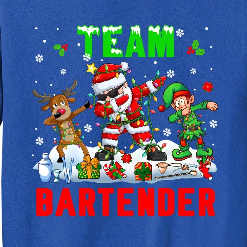 Team Bartender Xmas Dabbing Reindeer Santa Sunglasses Cool Gift Sweatshirt