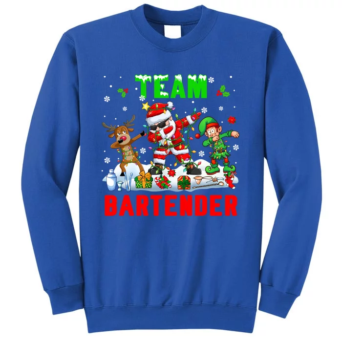 Team Bartender Xmas Dabbing Reindeer Santa Sunglasses Cool Gift Sweatshirt