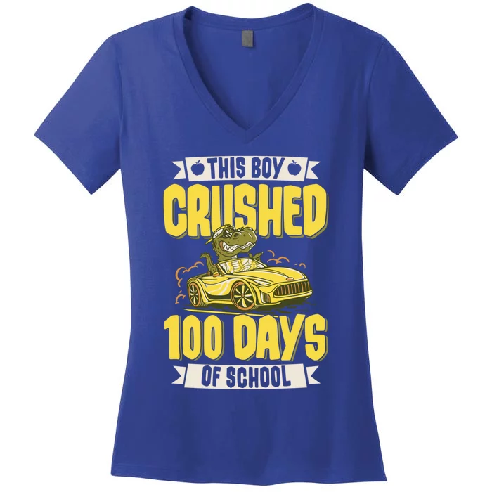 This Crushed 100 Days Of School Kindergarten Saying Gift Women's V-Neck T-Shirt