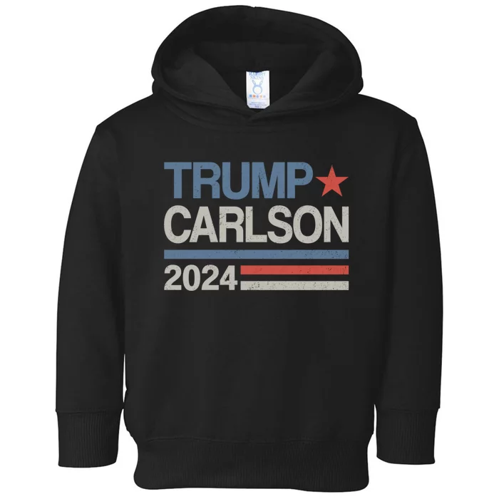 Trump Carlson 2024 President Election Pro America US Flag Toddler Hoodie