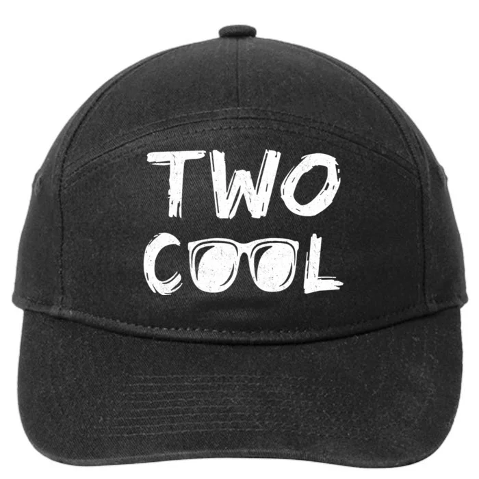 Two Cool 2nd Birthday Gift 2 Year Old Second Bday 7-Panel Snapback Hat