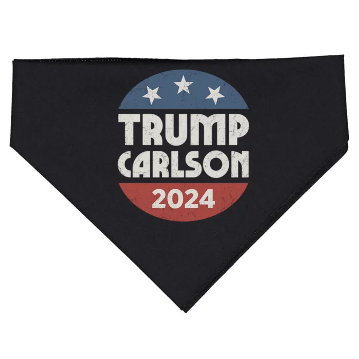 Trump Carlson 2024 President Election Pro America US Flag USA-Made Doggie Bandana