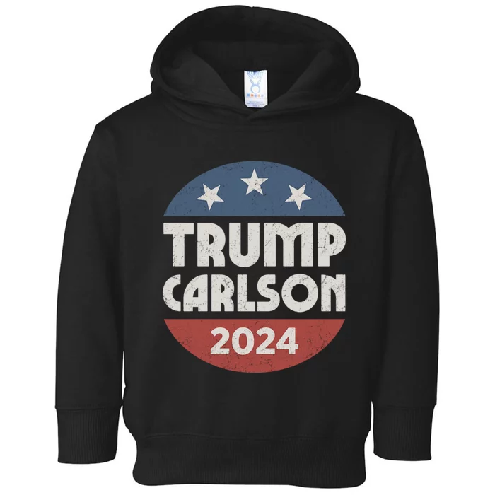 Trump Carlson 2024 President Election Pro America US Flag Toddler Hoodie