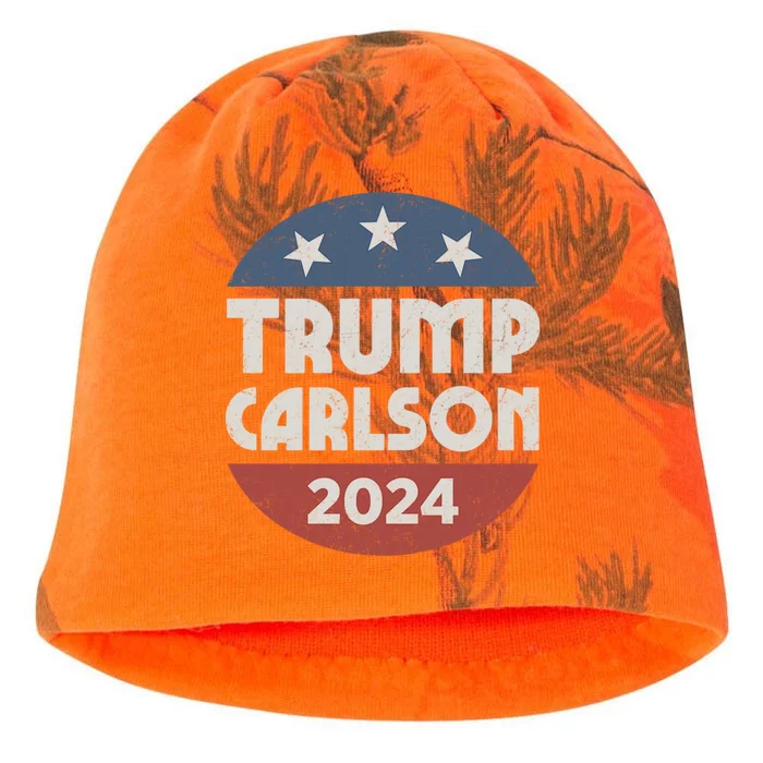 Trump Carlson 2024 President Election Pro America US Flag Kati - Camo Knit Beanie