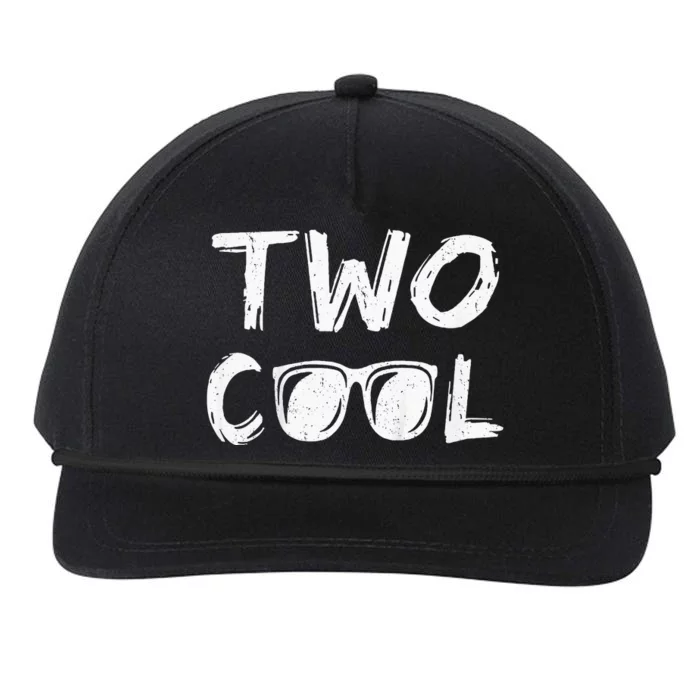 Two Cool 2nd Birthday Gift 2 Year Old Snapback Five-Panel Rope Hat