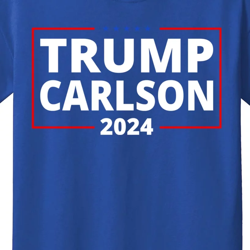 Trump Carlson 2024 President Election Pro America US Flag Kids T-Shirt