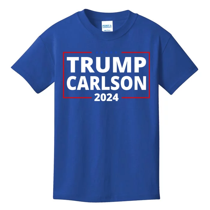 Trump Carlson 2024 President Election Pro America US Flag Kids T-Shirt