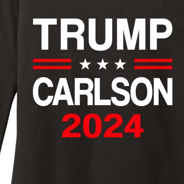 Trump Carlson 2024 President Election Pro America US Flag Womens CVC Long Sleeve Shirt