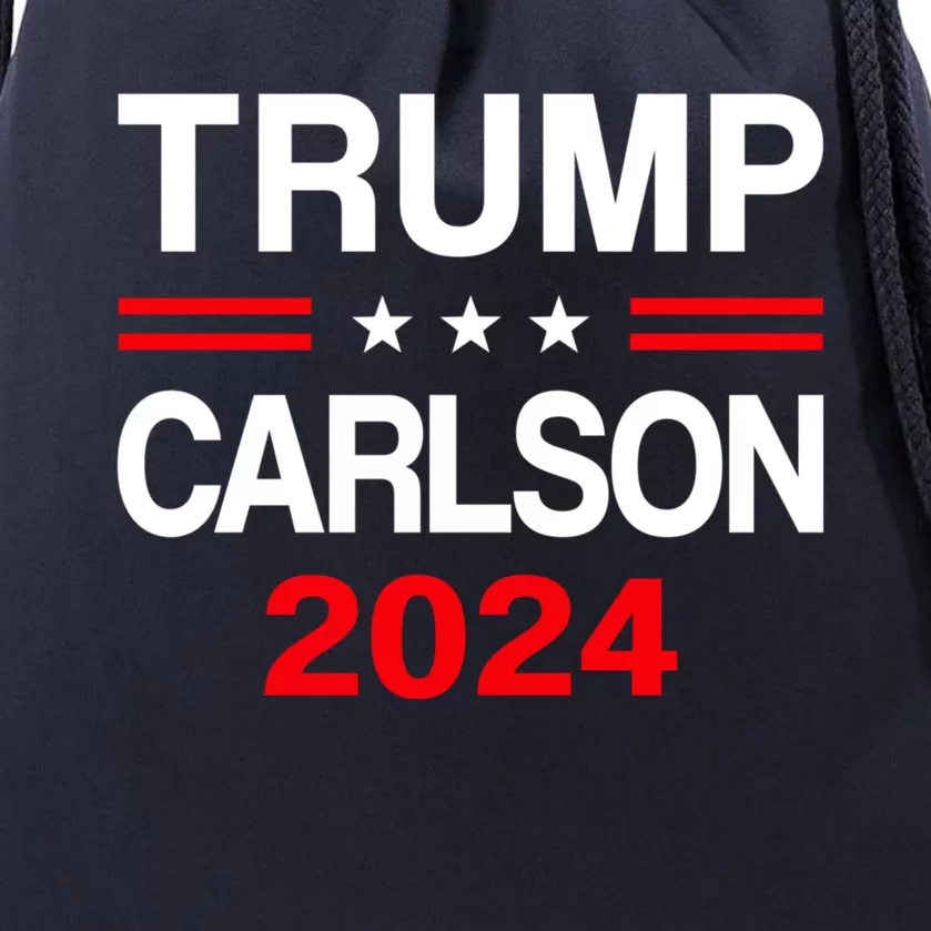 Trump Carlson 2024 President Election Pro America US Flag Drawstring Bag