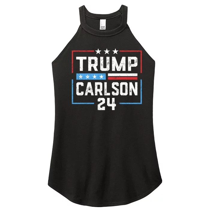 Trump Carlson 2024 President Election Pro America US Flag Women’s Perfect Tri Rocker Tank