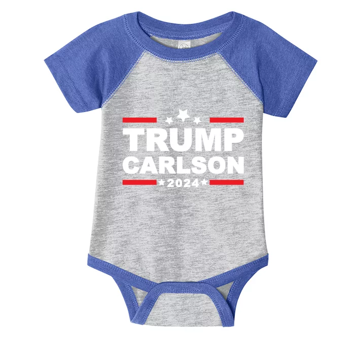 Trump Carlson 2024 President Election Pro America US Flag Infant Baby Jersey Bodysuit