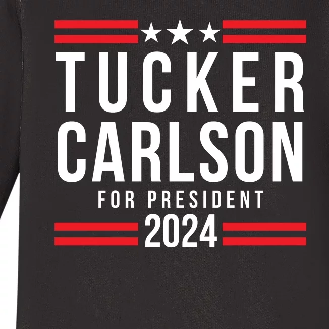 Tucker Carlson 2024 President Elect Tucker Carlson 24 Baby Long Sleeve Bodysuit