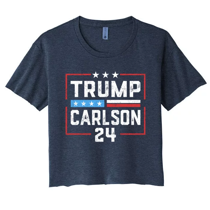 Trump Carlson 2024 Pro America Women's Crop Top Tee