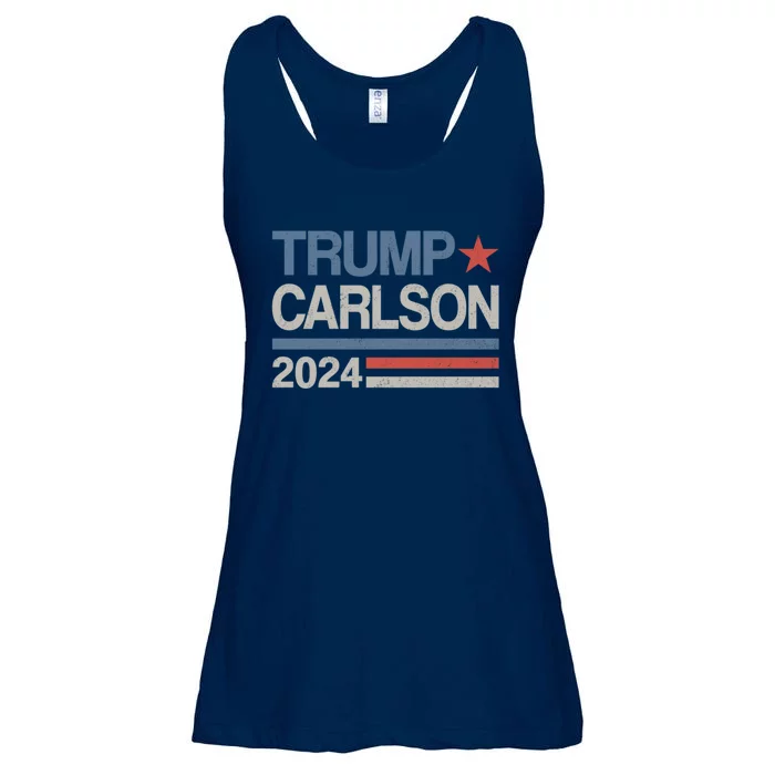 Trump Carlson 2024 Pro America Ladies Essential Flowy Tank