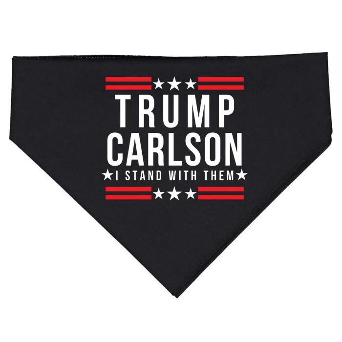 Trump Carlson 2024 President Election Pro America Trumpcarlson Campaign Us Flag USA-Made Doggie Bandana