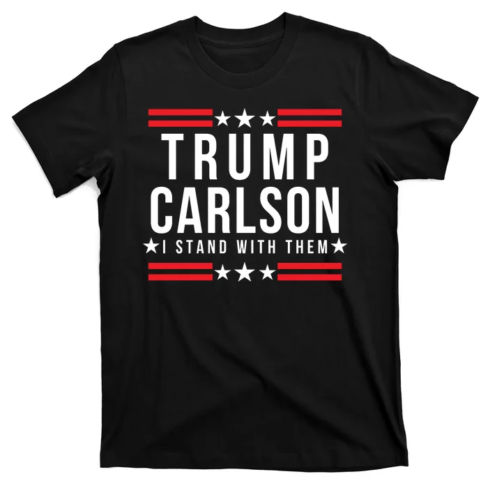 Trump Carlson 2024 President Election Pro America Trumpcarlson Campaign Us Flag T-Shirt