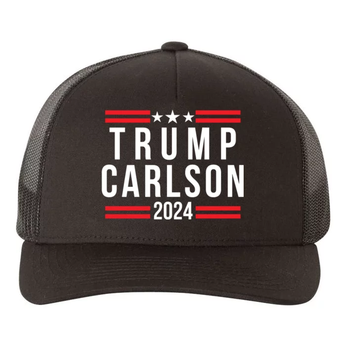 Trump Carlson 2024 President Election Us Flag Pro America Trumpcarlson Campaign Yupoong Adult 5-Panel Trucker Hat