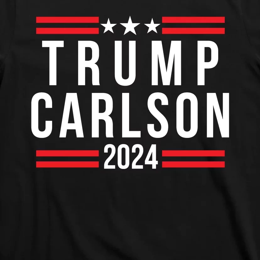 Trump Carlson 2024 President Election Us Flag Pro America Trumpcarlson Campaign T-Shirt