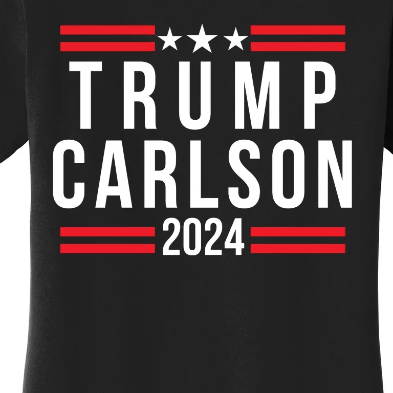 Trump Carlson 2024 President Election Us Flag Pro America Trumpcarlson Campaign Women's T-Shirt