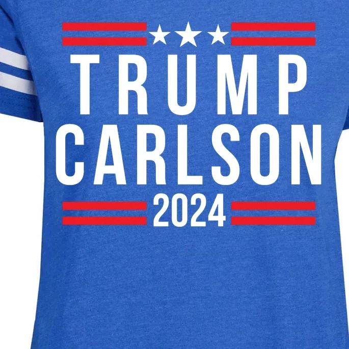 Trump Carlson 2024 President Election Us Flag Pro America Trumpcarlson Campaign Enza Ladies Jersey Football T-Shirt