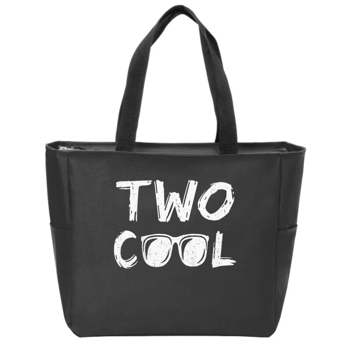 Two Cool 2nd Birthday Gift 2 Year Old Boy Second Bday Zip Tote Bag