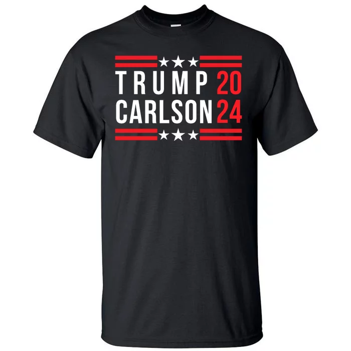 Trump Carlson 2024 Us Flag Pro America President Election Trumpcarlson Campaign Tall T-Shirt