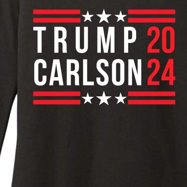 Trump Carlson 2024 Us Flag Pro America President Election Trumpcarlson Campaign Womens CVC Long Sleeve Shirt