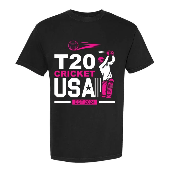 T20 Cricket 2024 Usa Cricket Fans Garment-Dyed Heavyweight T-Shirt