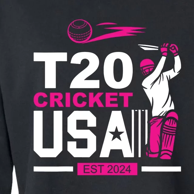 T20 Cricket 2024 Usa Cricket Fans Cropped Pullover Crew