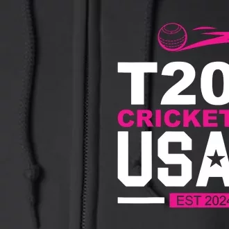 T20 Cricket 2024 Usa Cricket Fans Full Zip Hoodie