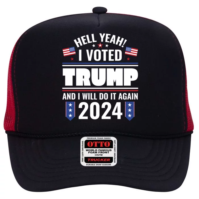 Trump Campaign 2024 High Crown Mesh Trucker Hat