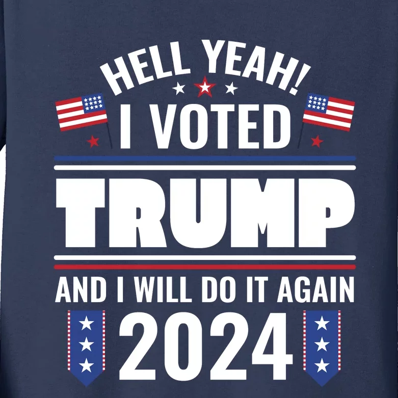 Trump Campaign 2024 Kids Long Sleeve Shirt