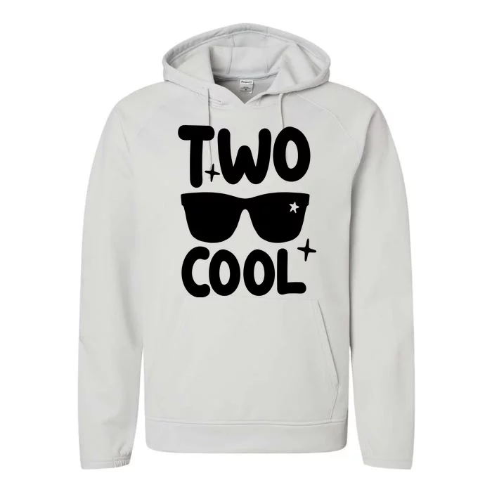 Two Cool 2nd Birthday Gift 2 Year Old Boy Second Bday Performance Fleece Hoodie