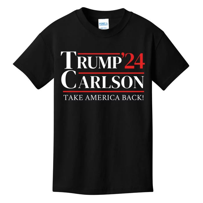 Trump Carlson 2024 Take America Back Kids T-Shirt