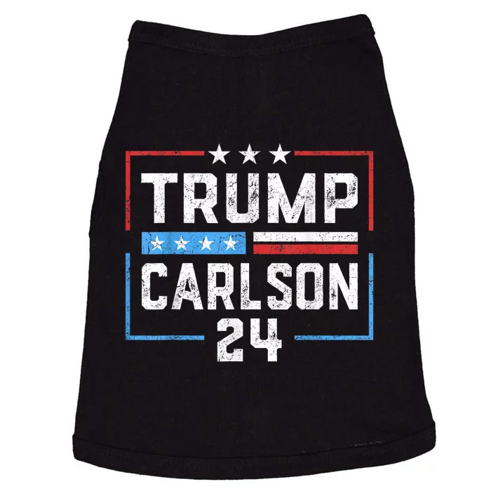 Trump Carlson 2024 President Election America Flag Vintage Doggie Tank