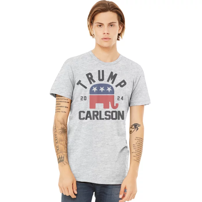 Trump Carlson 2024 President Election Pro America US Flag Premium T-Shirt