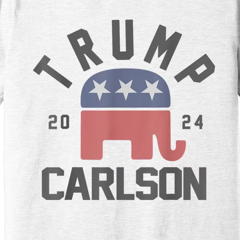 Trump Carlson 2024 President Election Pro America US Flag Premium T-Shirt