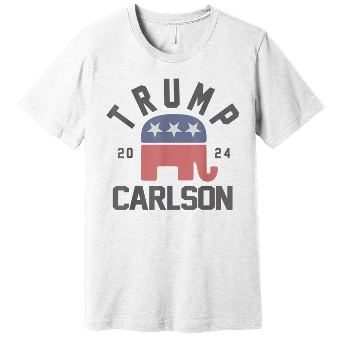 Trump Carlson 2024 President Election Pro America US Flag Premium T-Shirt