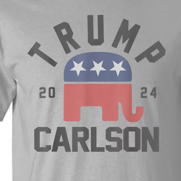 Trump Carlson 2024 President Election Pro America US Flag Tall T-Shirt