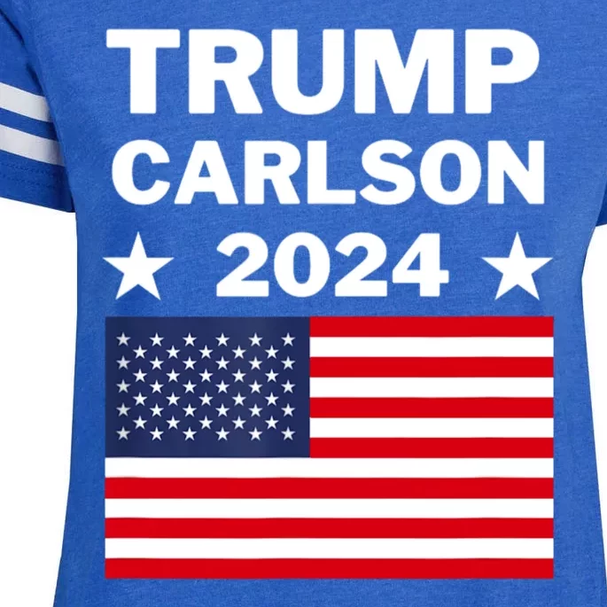 Trump Carlson 2024 Pro America Enza Ladies Jersey Football T-Shirt